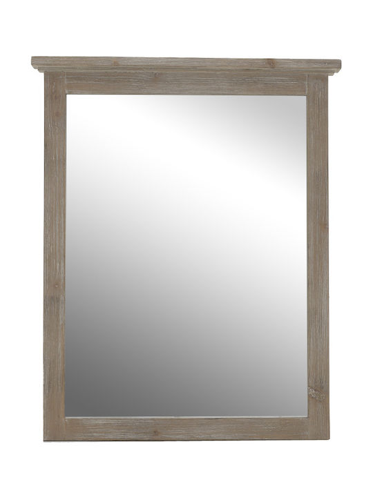 Inart 3-95-482-0011 Wall Mirror with Wooden Frame