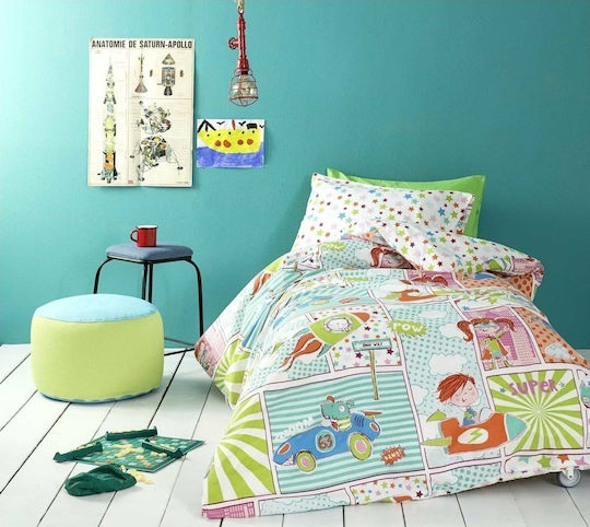 Nima Kids Bang Set Kids Duvet Cover Single with Pillowcase Multicolored 160x240cm