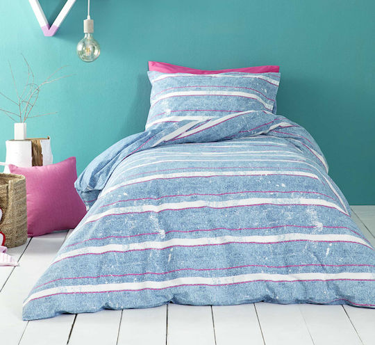 Nima Kids Duvet Double Sided Single Jeans Pink 160x240cm