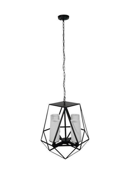 GloboStar Avenue Chandelier 4xE27 Black 52cm 01001