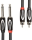 Roland Black Series Kabel 2x 6,3mm Stecker - 2x RCA-Stecker 1m Schwarz (RCC-3-2R28)