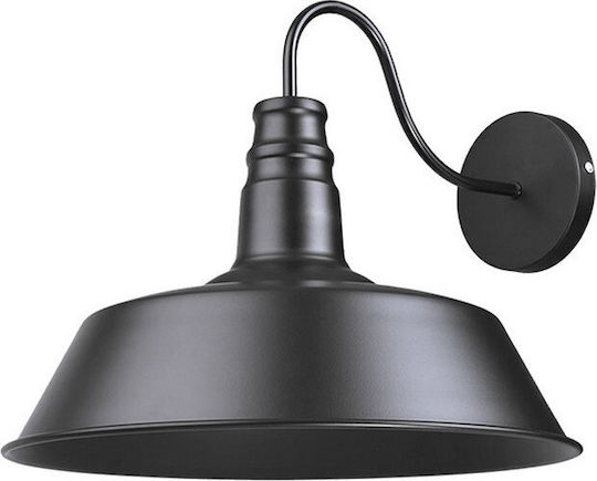GloboStar Industrial Wall Lamp with E27 Lamp Bulb Base Black 42x36x36cm