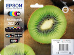 Epson 202XL Paket mit 5 Inkjet-Druckerpatronen Foto Schwarz / Gelb / Cyan / Magenta / Schwarz (C13T02G74010)