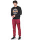 Cuffed Sweatpants with Elastic Red