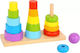 Tooky Toys Παιχνίδι Στοίβαξης Πύργοι Στοίβαξης Γεωμετρικά Σχήματα από Ξύλο για 18+ Μηνών