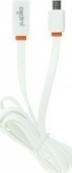 Jupio Micro-USB-Kabel Flach USB 2.0 1m Weiß