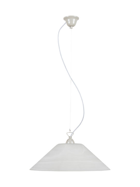 ArkoLight Hängende Deckenleuchte Einfaches Licht für Fassung E27 Weiß Σ150-1-45