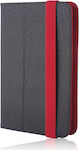 Orbi Flip Cover Δερματίνης Μαύρο Κόκκινο (Universal 9-10.1")