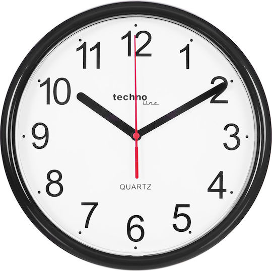 Technoline WT 600 BL Wanduhr Keramik Schwarz Ø25cm