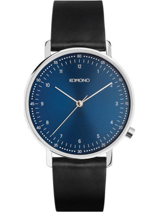 Komono Lewis Damen Uhr mit Schwarz Lederarmband