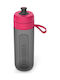 Brita Fill & Go Active Plastic Water Bottle with Mouthpiece and Filter 600ml Black Pink