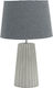 Inart Concrete Table Lamp for Socket E27 with Gray Shade and Base