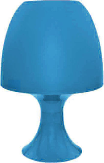 Aca Nioki Plastic Table Lamp for Socket E14 with Blue Shade and Base