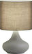 Viokef Zement Tischlampe für E14 Fassung mit Beige Schirm und Gray Fuß
