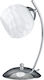 ArkoLight Metal Table Lamp for Socket E27 with White Shade and Silver Base