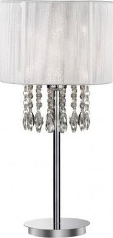 Ideal Lux Crystal Table Lamp for Socket E27 with Silver Shade and Base
