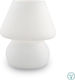 Ideal Lux Glass Table Lamp for Socket E27 with White Shade and Base