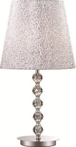 Ideal Lux Metall Tischlampe für Fassung E27 mit Silber Schirm und Basis