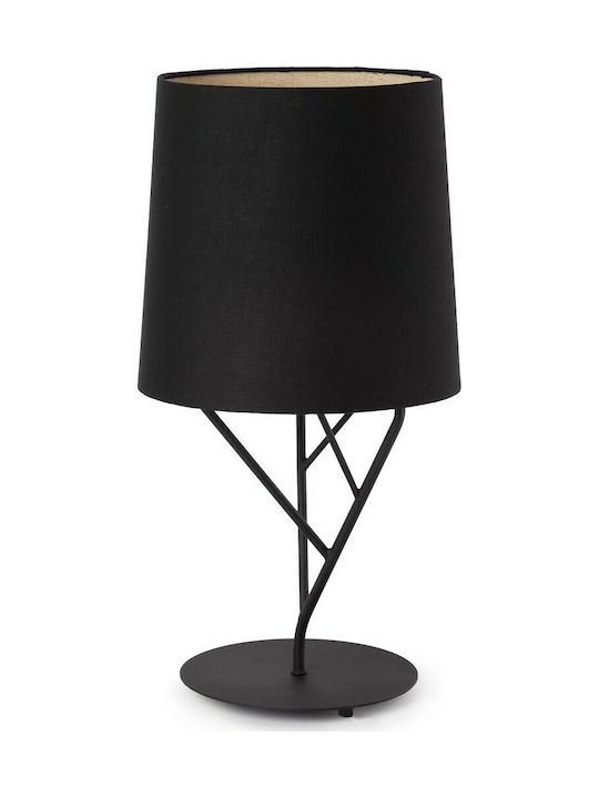 Faro Barcelona Metal Table Lamp for Socket E27 with Black Shade and Base