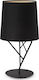 Faro Barcelona Metal Table Lamp for Socket E27 with Black Shade and Base