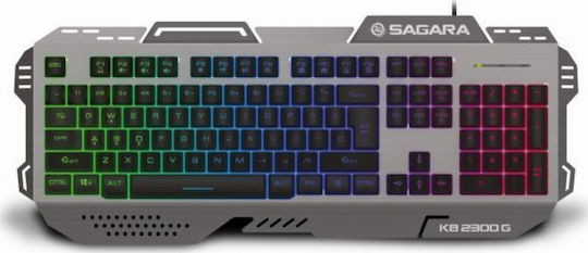 Zeroground KB-2300G Sagara Gaming Keyboard with RGB lighting (English US) Gray