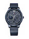 Tommy Hilfiger Damon Mesh Uhr Chronograph Batterie mit Blau Metallarmband