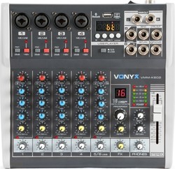 Vonyx VMM-K602 Αναλογική Κονσόλα 6 Καναλιών με Phantom Power & 4 Εισόδους XLR & Bluetooth