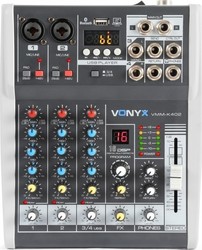 Vonyx VMM-K402 Αναλογική Κονσόλα 4 Καναλιών με Phantom Power & 2 Εισόδους XLR & Bluetooth