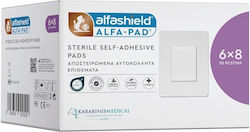 Alfashield Alfa Pad Αποστειρωμένα Αυτοκόλλητα Επιθέματα 6x 8cm , 50τεμ.