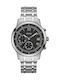 Guess Battery Chronograph Watch with Metal Bracelet Silver W1001G4