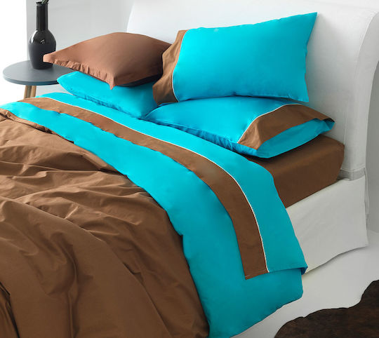 SB Home Simi Подредба Чаршафи Единични 170x260см Тюркоазени 3 Бройки