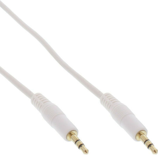 InLine 3.5mm Male To 3.5mm Male White 10m Audio Cable With Gold Plated Terminals 99940W