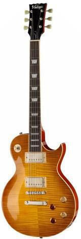 Vintage V100 ReIssued Electric Guitar Single cut with HH Pickup Configuration Lemon Drop