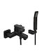 Eurorama Quadra Mixing Bathtub Shower Faucet Complete Set Black