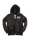 Kinder Sportjacke Kurz mit Kapuze Schwarz