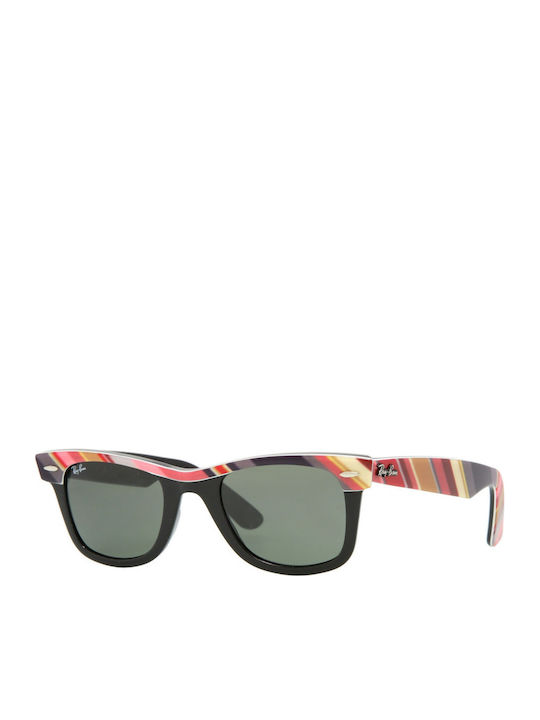 Ray Ban Wayfarer Унисекс Слънчеви Очила с Многоцветна Пластмасова Рамка и Зелени Стъкла RB2143 1027
