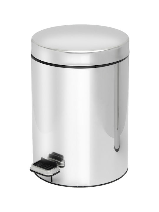 Pam & Co Inox Toilet Bin with Soft Close Lid 8lt Silver