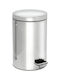 Pam & Co Metallic Toilet Bin with Soft Close Lid 12lt Silver