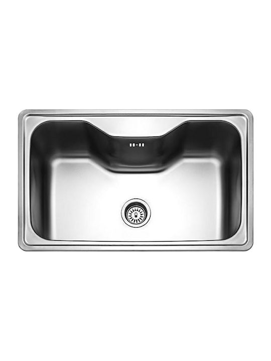 Maidtec Inset 1B Drop-In Kitchen Inox Satin Sink L80xW50cm Silver