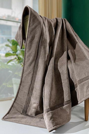 Guy Laroche Ριχτάρι Τριθέσιου Καναπέ Rubicon 170x300εκ. Choco