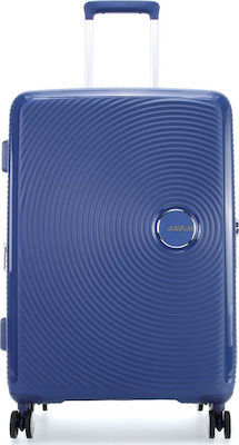 American Tourister Soundbox Exp Medium Travel Suitcase Hard Blue with 4 Wheels Height 67cm.