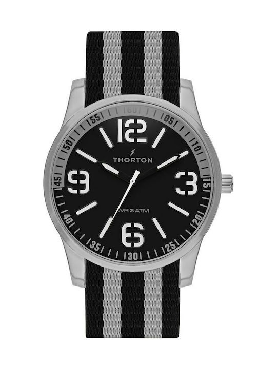 Thorton Watch Battery with Gray Fabric Strap