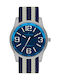 Thorton Watch Battery with Blue Fabric Strap