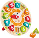 Hape Shape Sorting Toy Happy Puzzles Ρολόι Chunky made of Wood for 36++ Months