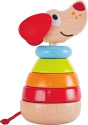 Hape Jucărie de Stivuit Pepe & Friends Stacker Pepe din Lemn cu Sunete pentru 12++ Luni