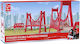 Hape Extended Double Suspension Bridge Railroad Tracks made of Wood for 3++ Years