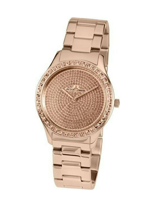 Jacques Lemans Watch with Pink Gold Metal Brace...