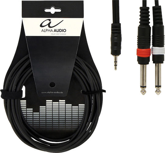 Alpha Audio Cable 2 x 6.3mm male - 3.5mm male 1.5m (190.120)