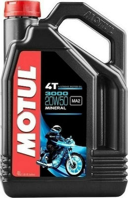 Motul Mineral 3000 4T 20W-50 4-Stroke Motorcycle Motor Oil 4lt