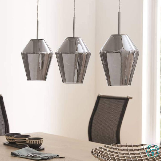 Eglo Murmillo Pendant Light Silver Rail with Socket E27 77x150x150cm